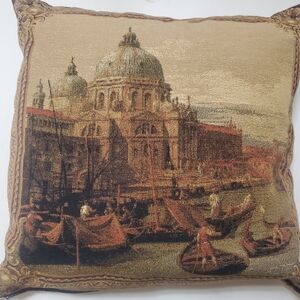 Vintage Venice Tapestry Pillow